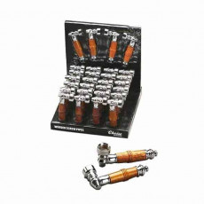 Kovová šlukovka zalomená s dřevěným úchytem