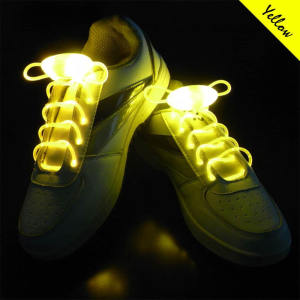 LED svíticí tkaničky do bot - Žlutá
