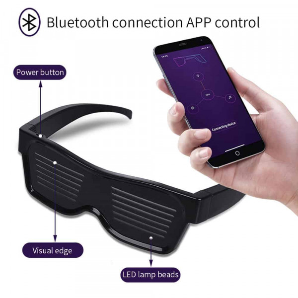 Programovatelné Bluetooth LED svíticí brýle