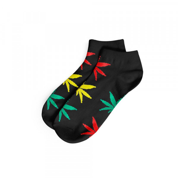 Pánské ponožky AMSTERDAM nízké - černá / rasta barvy