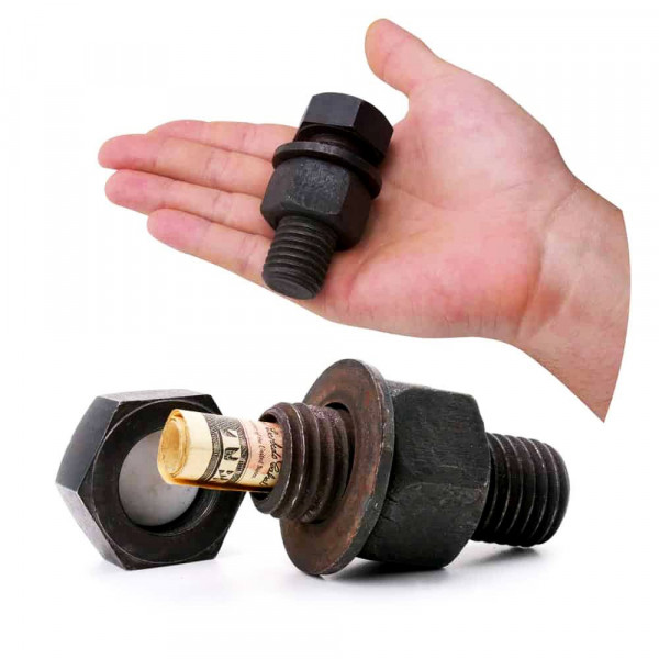 Kovový šroub - Tajný úložný box