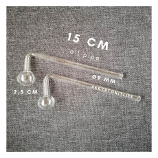 Olejová skleněná fajfka - zahnutá - 15 cm