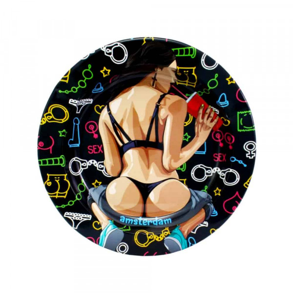 Plechový popelník - Sexy woman