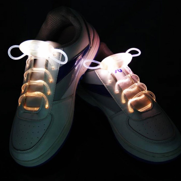 LED svíticí tkaničky do bot - Bílá