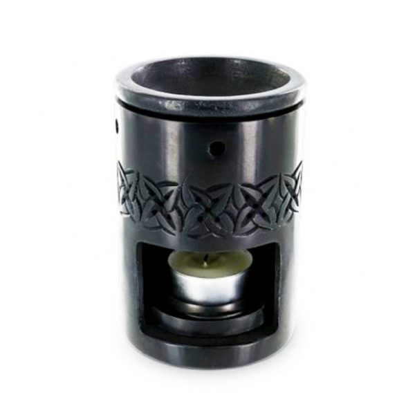 Geo - Aromalampa z černého přírodního kamane - 11 cm