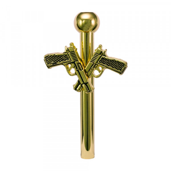 Šňupací trubička na tabák - Pistole - Zlatá