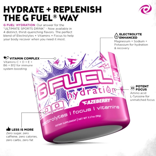 G Fuel - Hydration Tub - Fazeberry - 0% Kofeinu