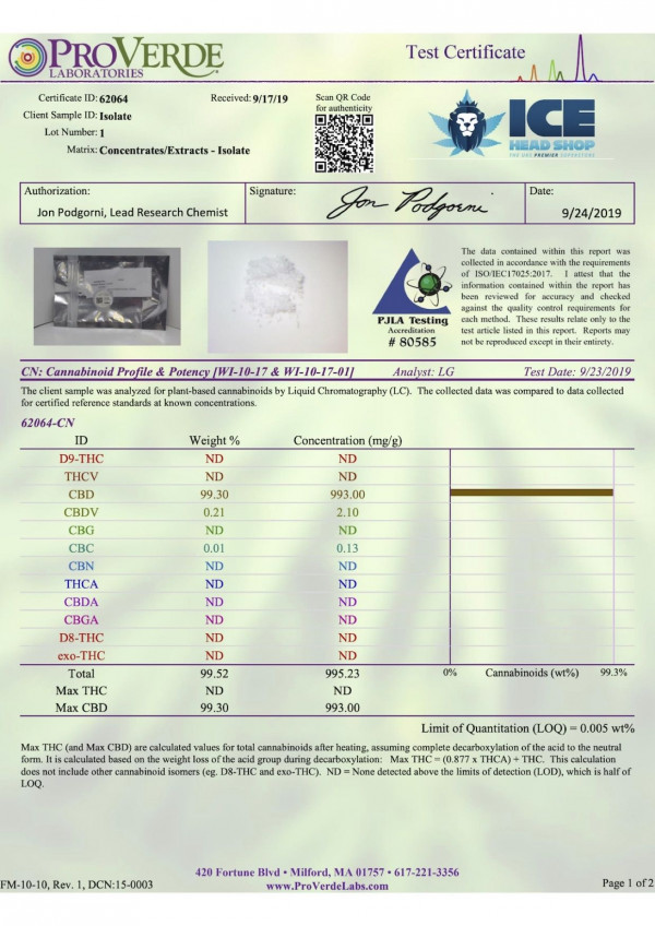 CBD GMP Grade Isolate 99% Pure