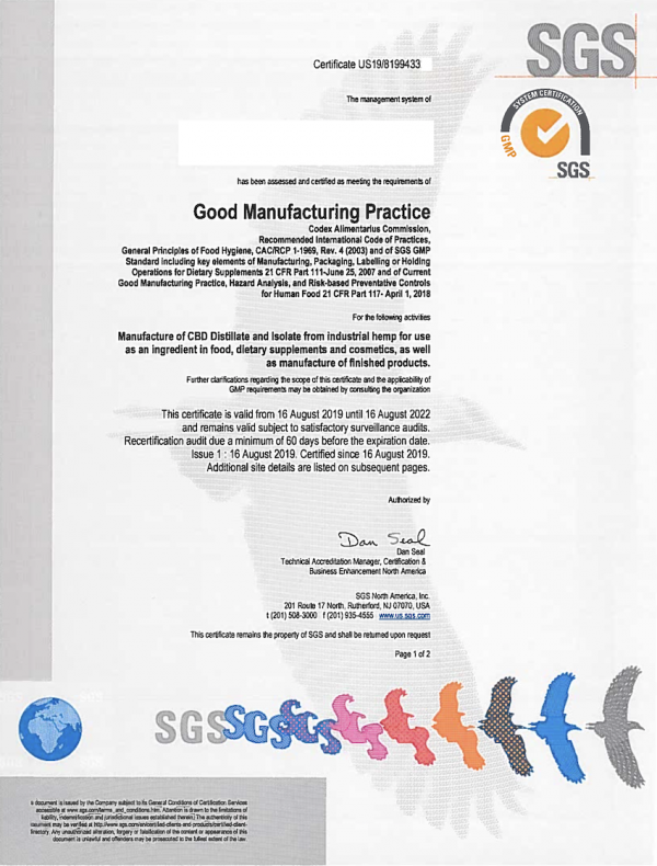 CBD GMP Grade Isolate 99% Pure