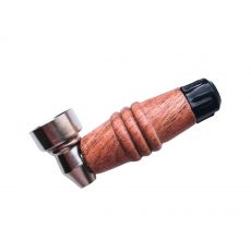 Kovová šlukovka zalomená s dřevěným úchytem