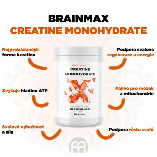Creatine Monohydrate, Kreatin monohydrát - BrainMax | 500 g